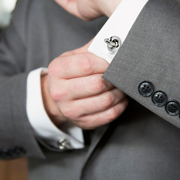 Double Ended Silver Knot Cufflinks Image 4