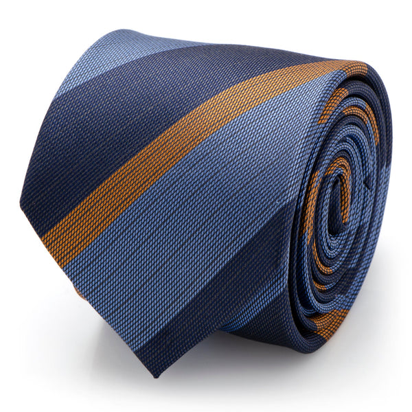 The Andrew Tie (Blue Orange Stripe Men's Tie) Image 1