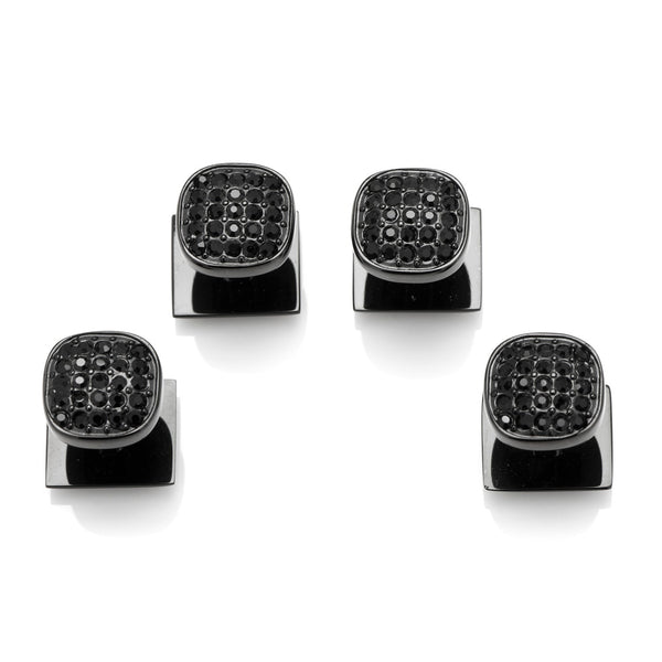 Stainless Steel Black Plated Black Pave Crystal Studs Image 1