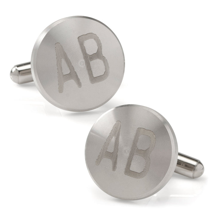 Brushed Radial Stainless Steel Cufflinks Image 4