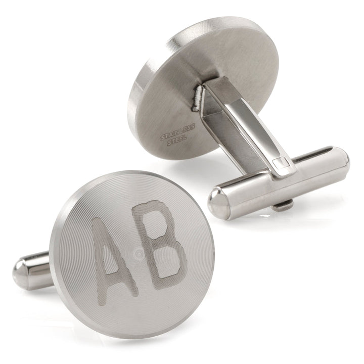 Brushed Radial Stainless Steel Cufflinks Image 5