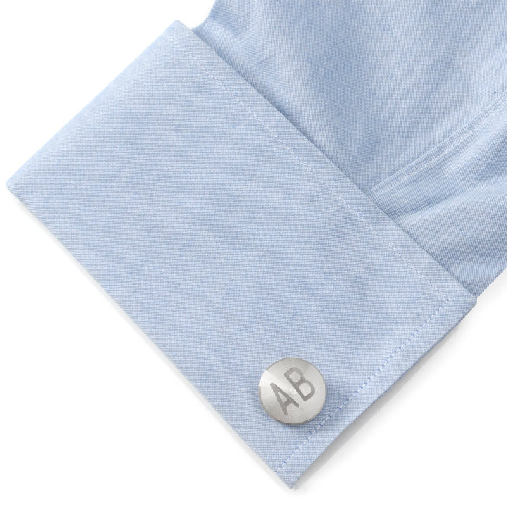 Brushed Radial Stainless Steel Cufflinks Image 6
