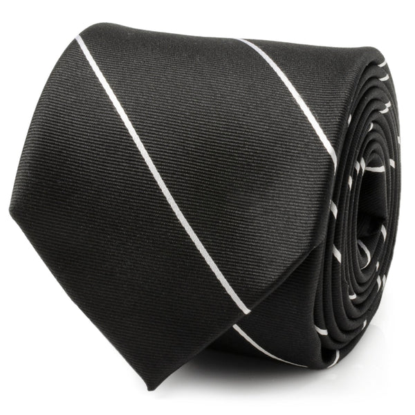 Classic Black Striped Silk Men's Tie Image 1