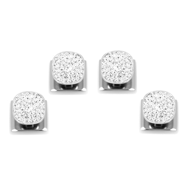 White Pave Crystal Studs Image 1