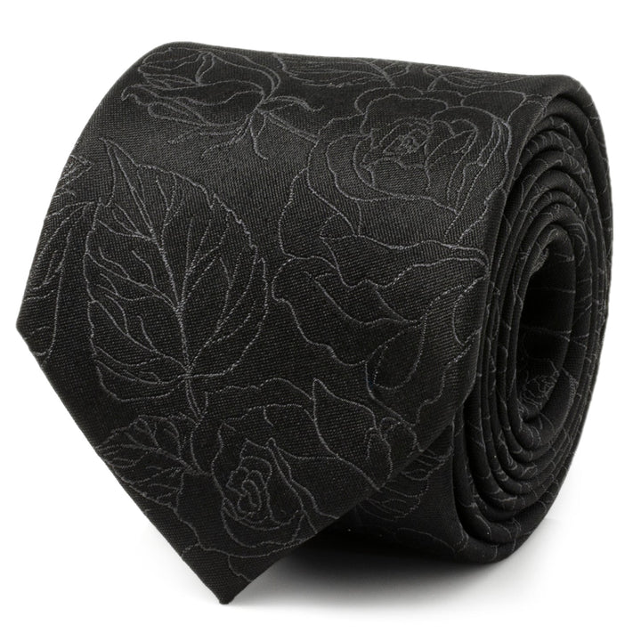 Black Floral Tie and Pocket Square Gift Set Image 4