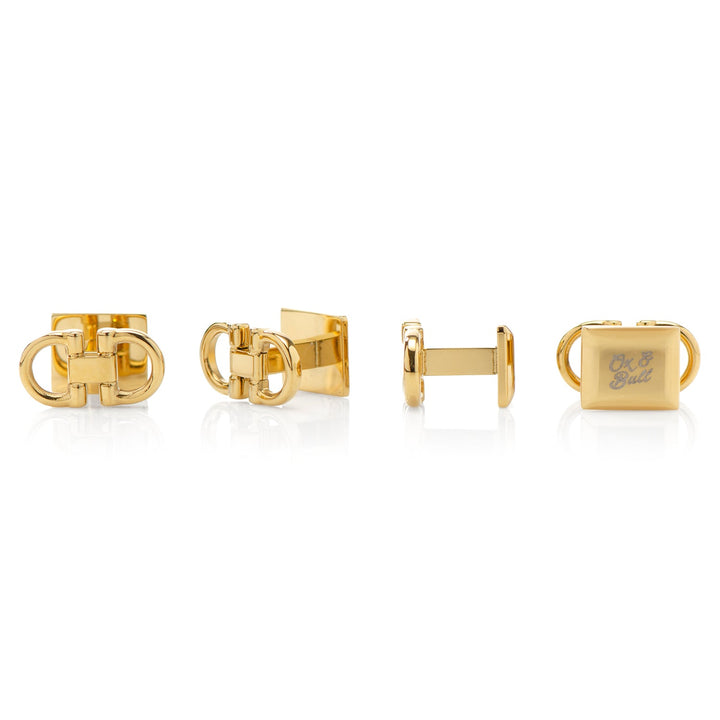 Horse Bit Gold Stainless Steel Studs Image 3