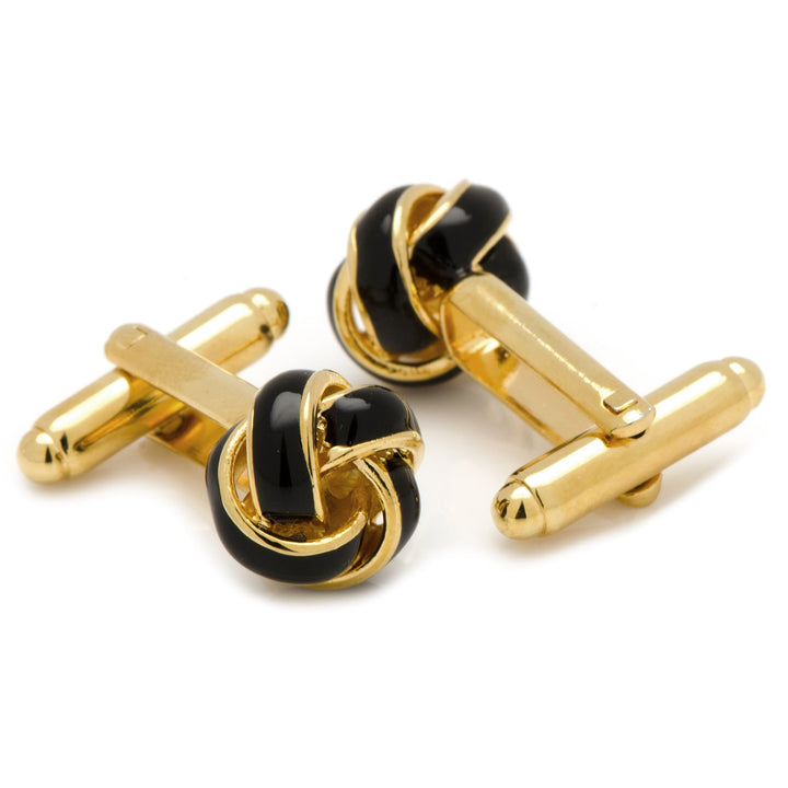 Black and Gold Knot Cufflinks Image 2