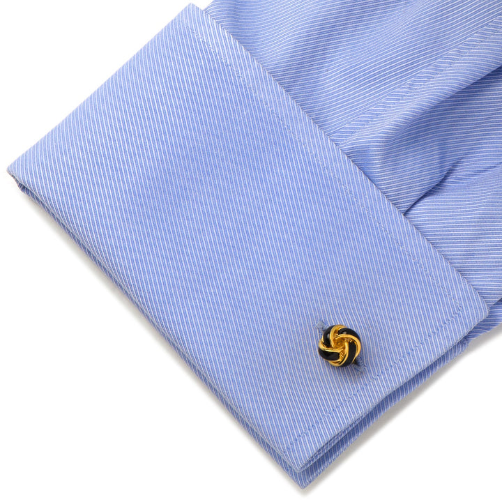 Black and Gold Knot Cufflinks Image 3