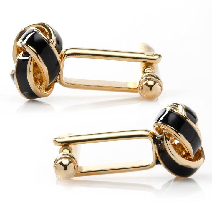 Black and Gold Knot Cufflinks Image 4