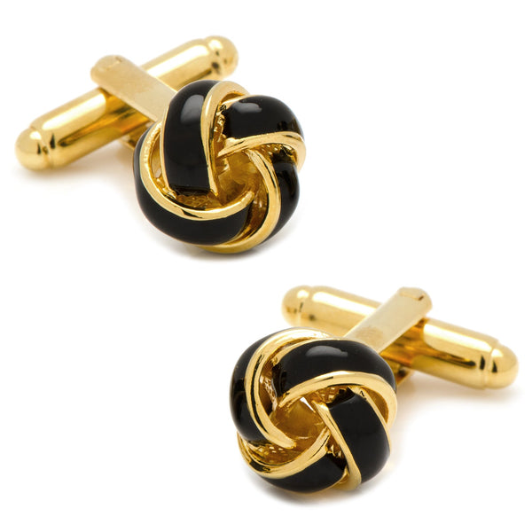 Black and Gold Knot Cufflinks Image 1