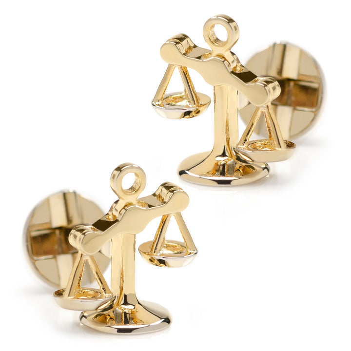 Moving Parts Gold Scales of Justice Cufflinks Image 2