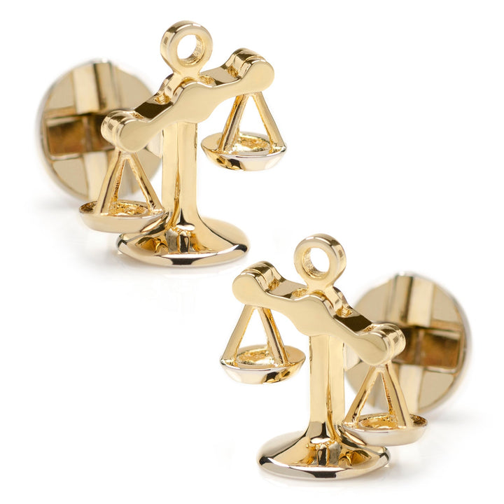 Moving Parts Gold Scales of Justice Cufflinks Image 1