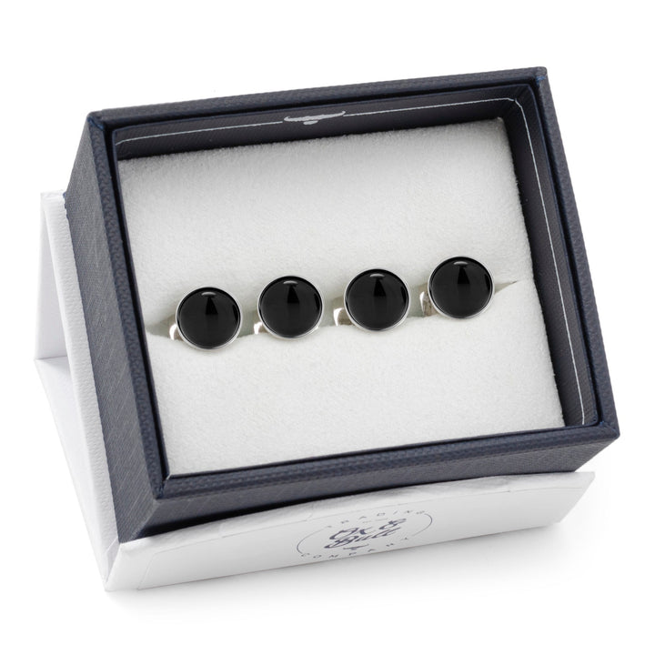 Silver and Onyx Studs Image 5