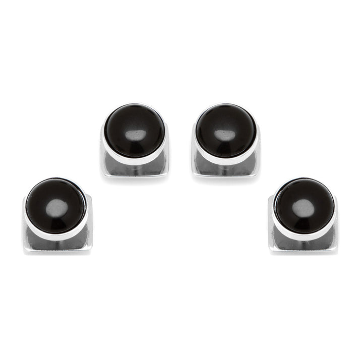 Silver and Onyx Studs Image 1