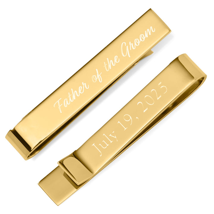 Wedding Title Engravable Gold Tie Bar Image 8