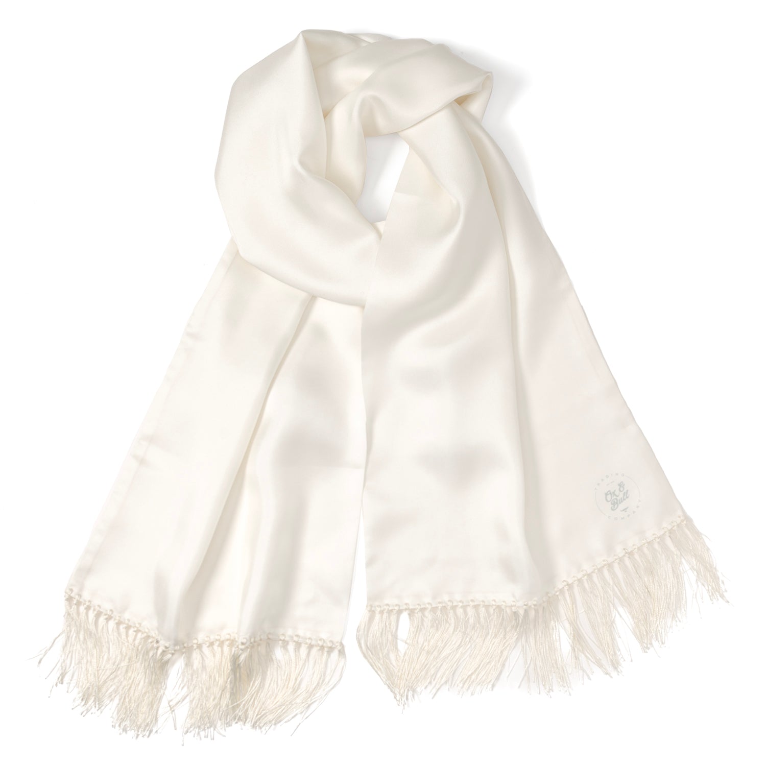 White Silk Tuxedo Scarf by Bonton White Silk Tuxedo Scarf by Bonton