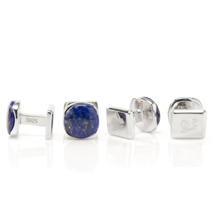 Sterling Silver Classic Formal Lapis Studs Image 2