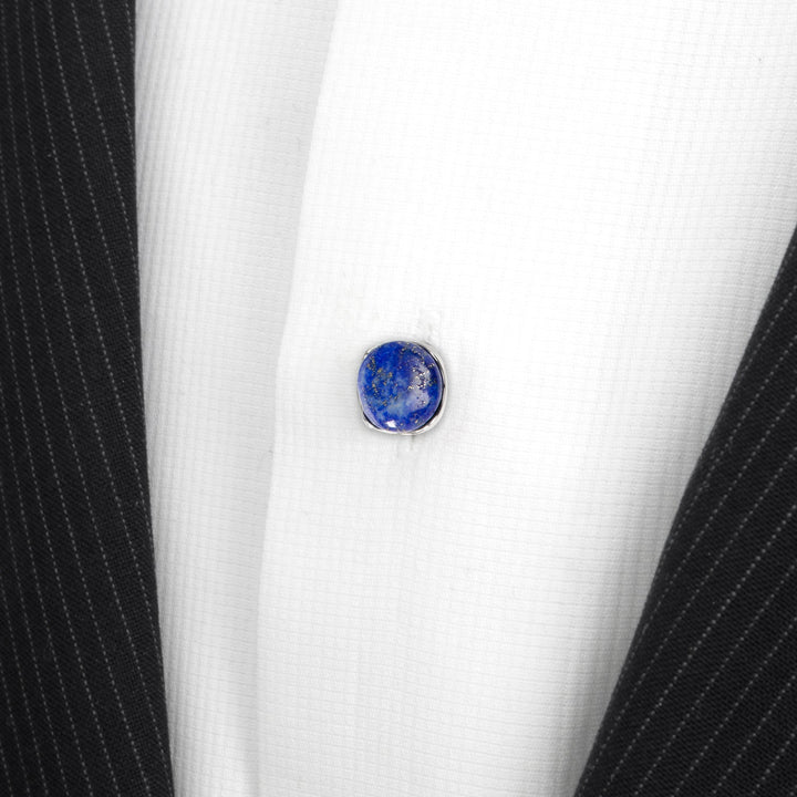 Sterling Silver Classic Formal Lapis Studs Image 3
