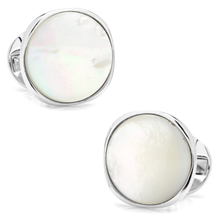 Sterling Silver Classic Formal Mother of Pearl Stud Set Image 3