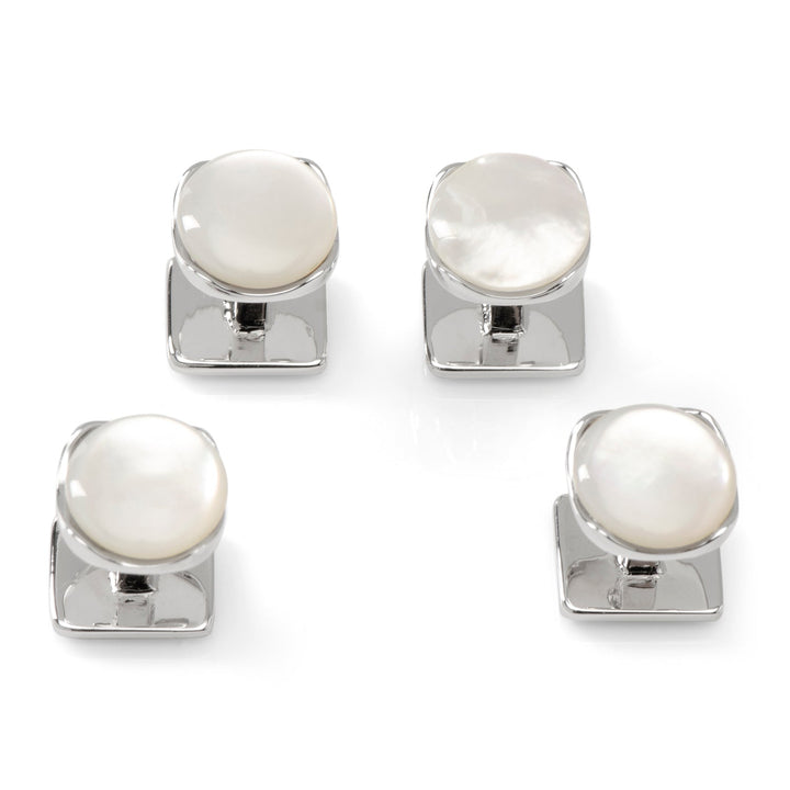 Sterling Silver Classic Formal Mother of Pearl Stud Set Image 6