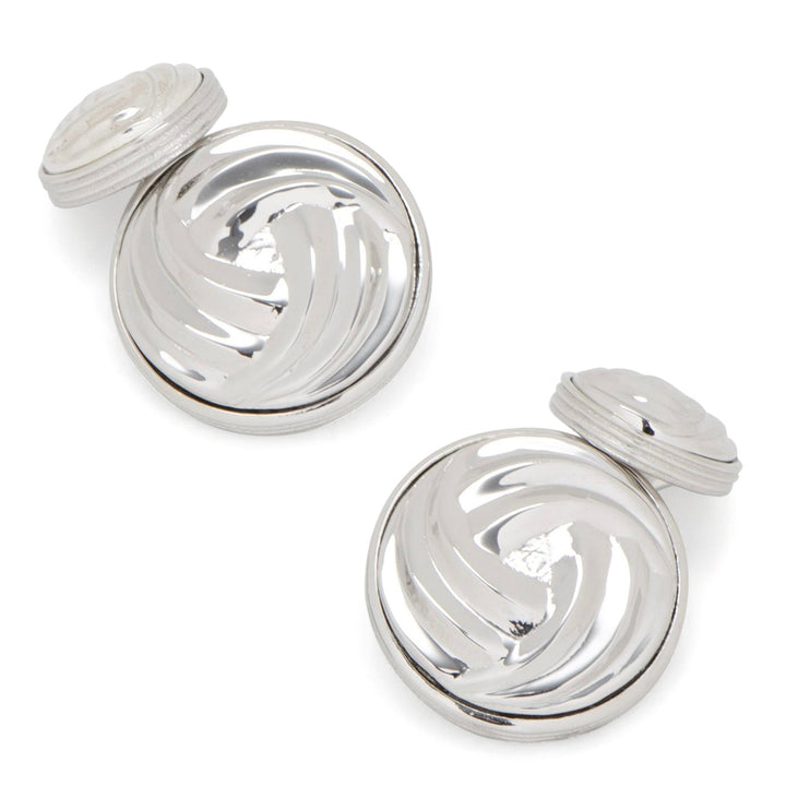 Modern Knot Sterling Silver Cufflinks and Stud Set Image 5