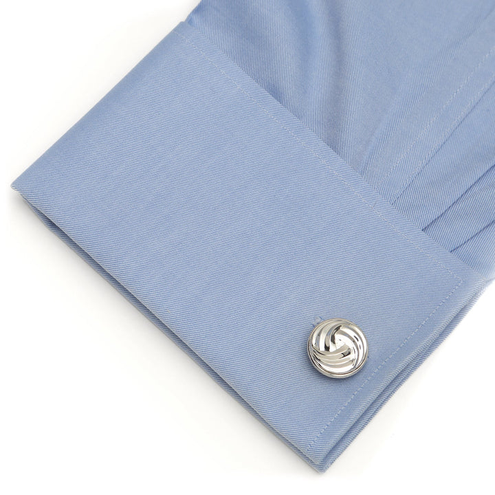 Modern Knot Sterling Silver Cufflinks and Stud Set Image 7