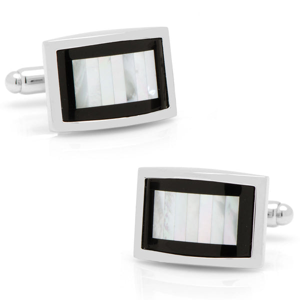 Onyx and Mother of Pearl Key Cufflinks Image 1