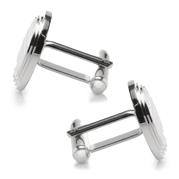 Onyx and Mother of Pearl Checker Step Cufflinks Image 5