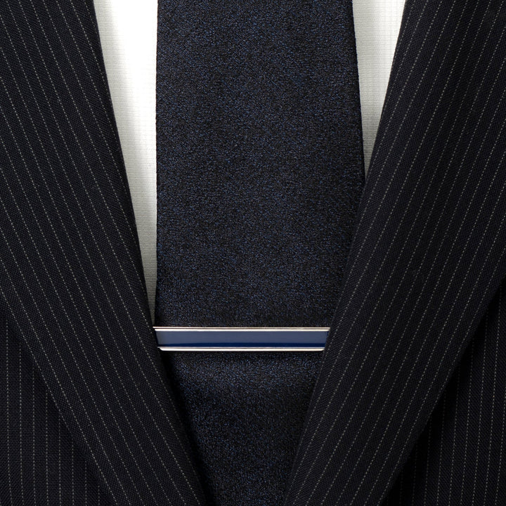 Navy Enamel Inlaid Tie Clip Image 2