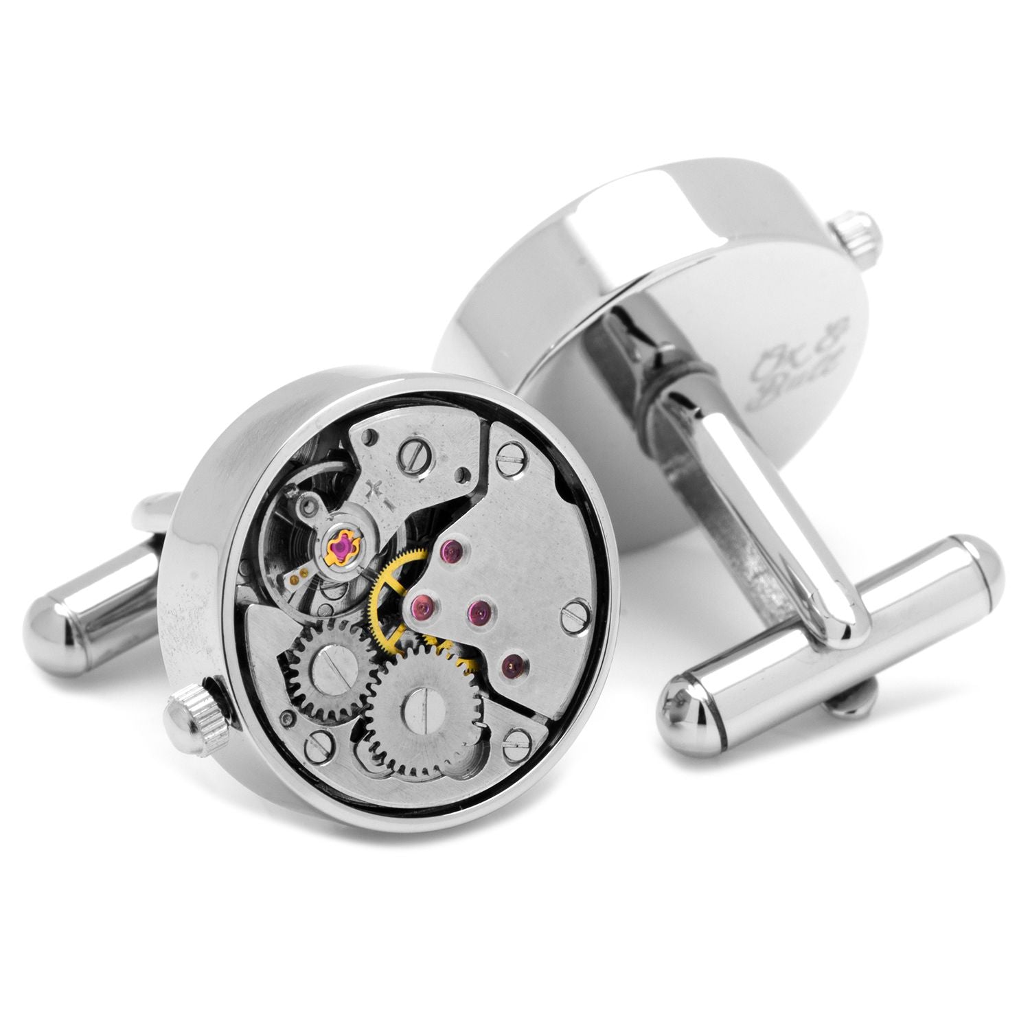 BULOVA Steampunk Cufflinks - Silver Vintage Watch Movement Men Steampunk Cufflinks Cuff Links - Men Cufflinks Wedding Gift for online Men