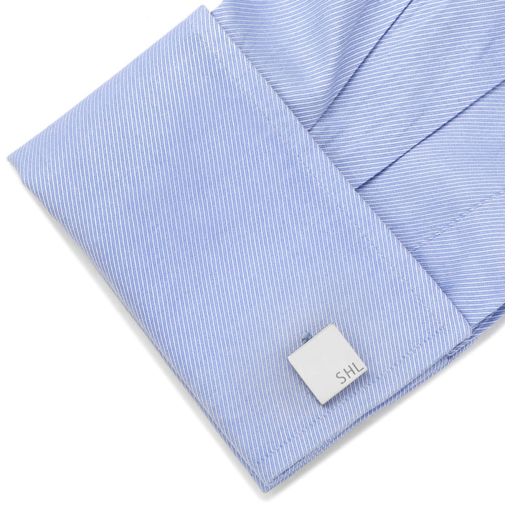 Typewriter Wedding Day Engravable Square Cufflinks Image 3