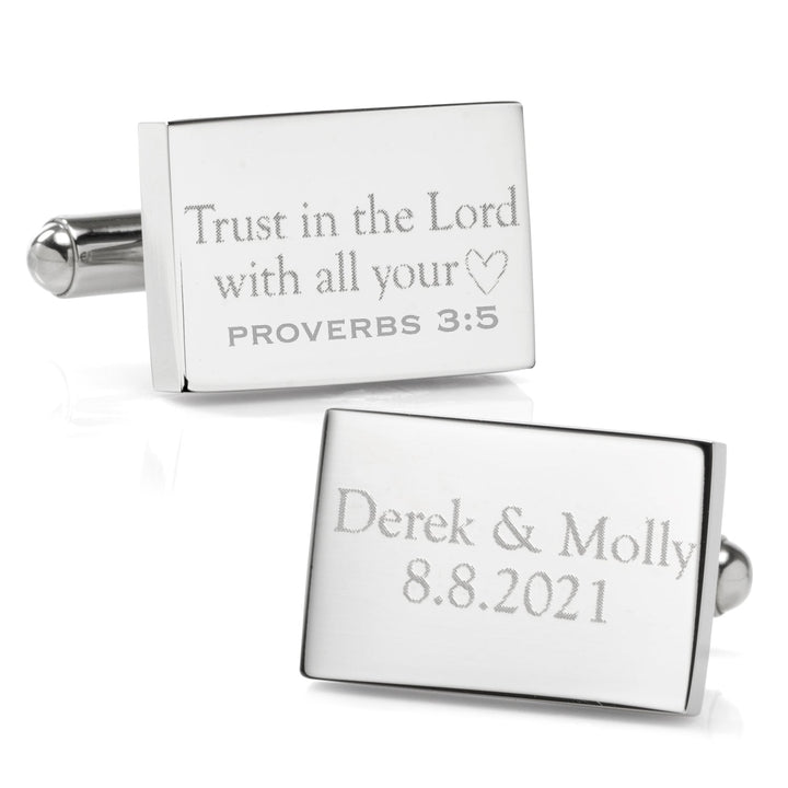 Wedding Bible Verse Engravable Cufflinks Image 1