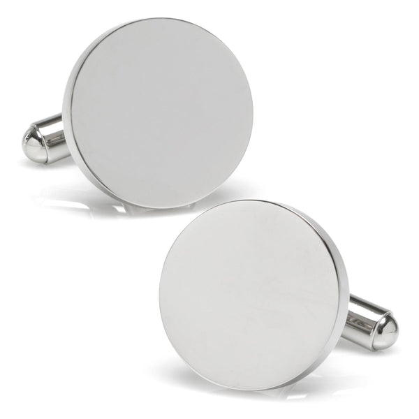 Stainless Steel Round Infinity Engravable Cufflinks Image 1