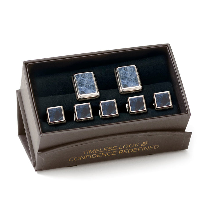 Silver and Sodalite JFK Presidential Stud Set Image 7