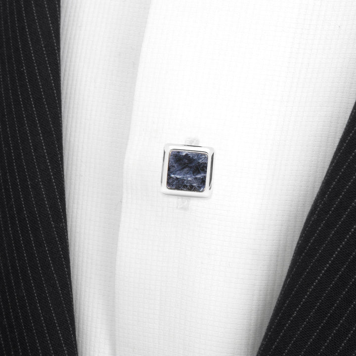 Silver and Sodalite JFK Presidential Studs Image 4