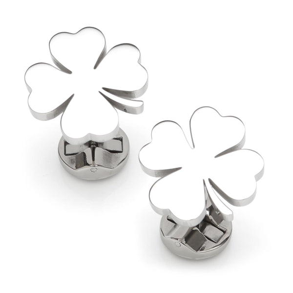 Four Leaf Clover Stainless Cufflink Image 1