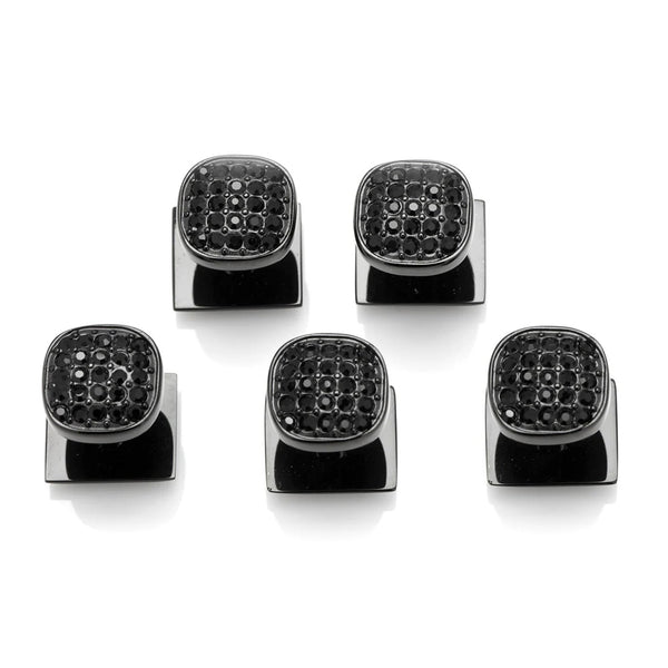 Stainless Steel Black Plated Black Pave Crystal Studs Image 1