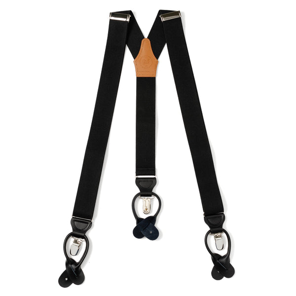 Black Clip/Button Suspenders Image 1