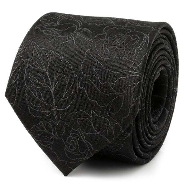 Black Floral Men's Tie Image 1
