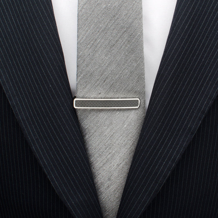 Black Carbon Fiber Stainless Steel Tie Clip Image 2