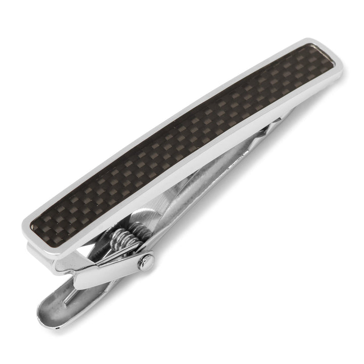 Black Carbon Fiber Stainless Steel Tie Clip Image 1