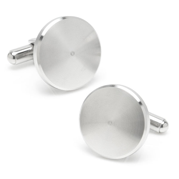 Brushed Radial Stainless Steel Cufflinks Image 1