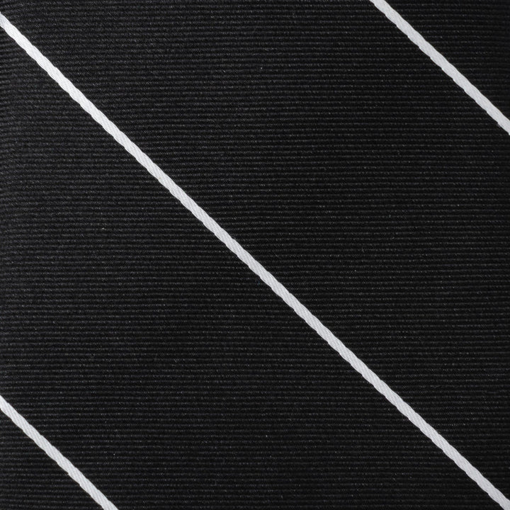 Classic Black Striped Silk Men's Tie Image 4