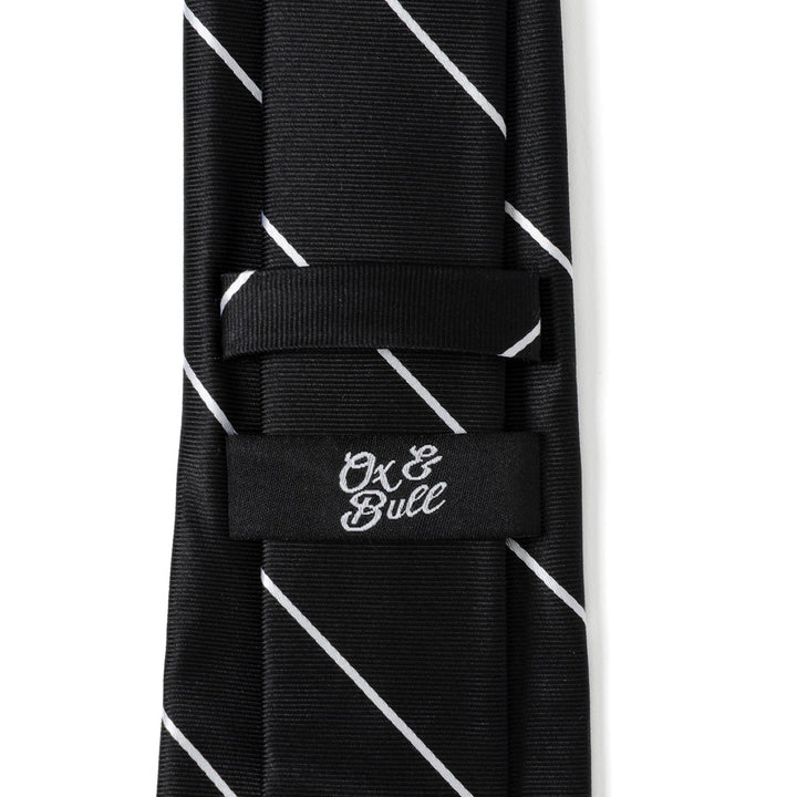 Classic Black Striped Silk Men's Tie Image 5
