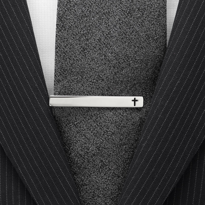 Cross Cutout Stainless Steel Tie Clip Image 2