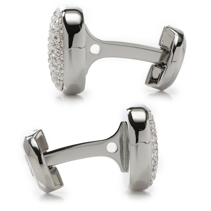 White Pave Crystal Cufflinks Image 4