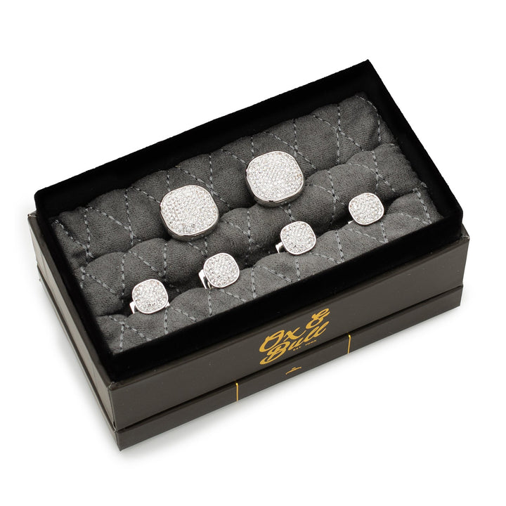 White Pave Crystal Stud Set Image 2