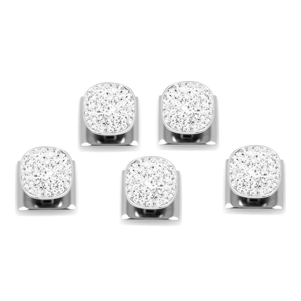 White Pave Crystal Studs Image 1