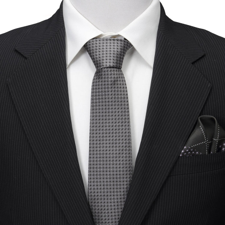 Gray Cross Dot-Men's Tie Image 2