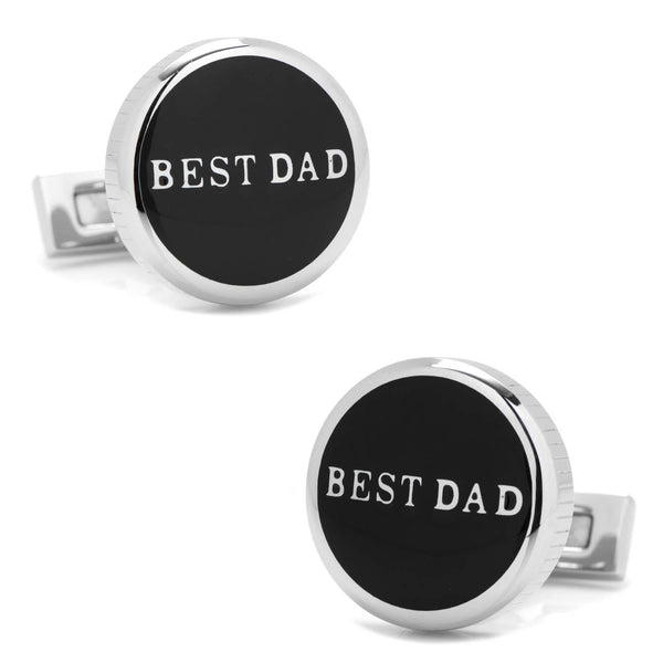Best Dad Black Stainless Steel Cufflinks Image 1